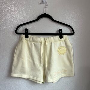Women's Vintage Havana Yellow Shorts with Smiley Design